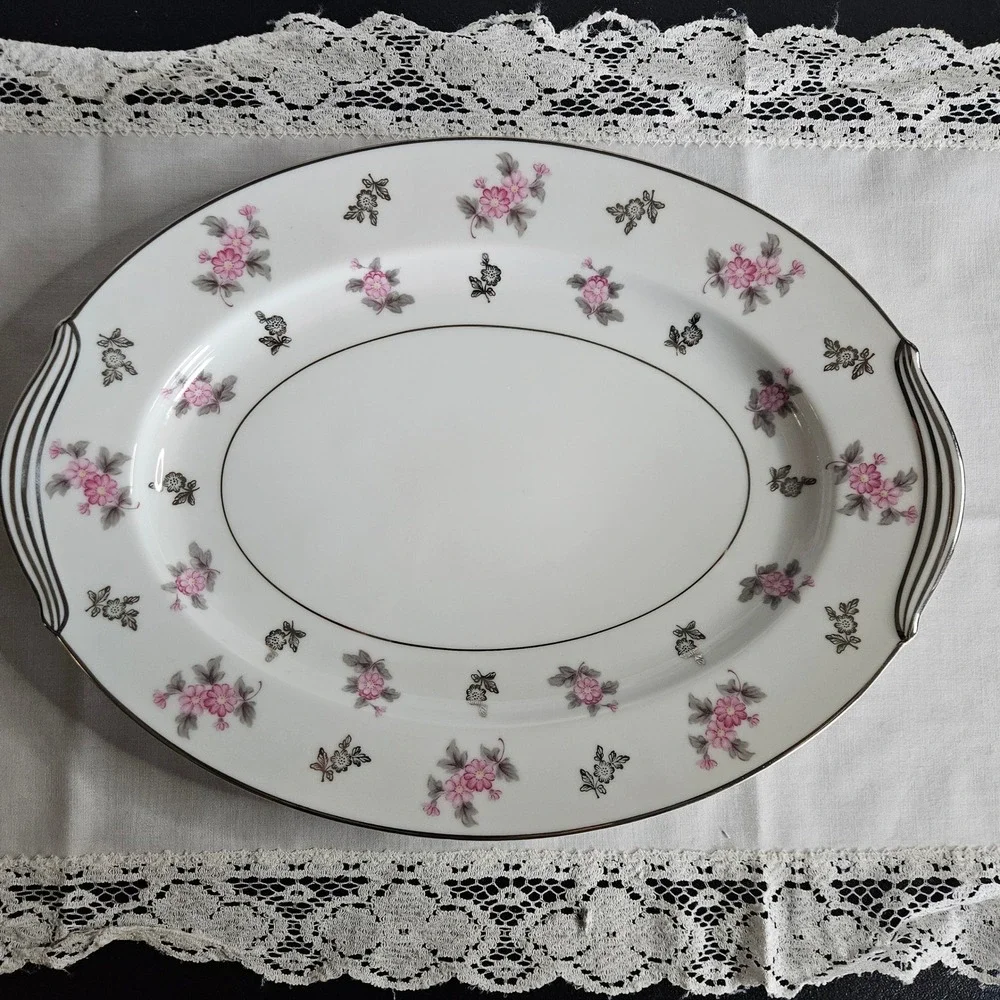 Noritake China Anita Pattern 5309 Oval Serving Platter 12